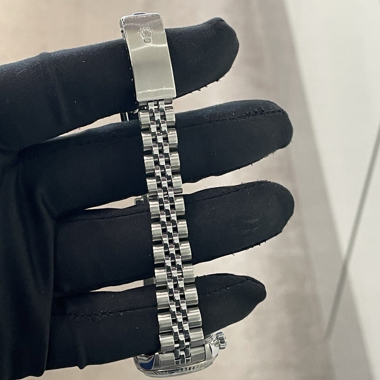 ROLEX DATEJUST 26mm SILVER ANNIVERSARY DIAMOND DIAL STAINLESS JUBILEE ref: 79174