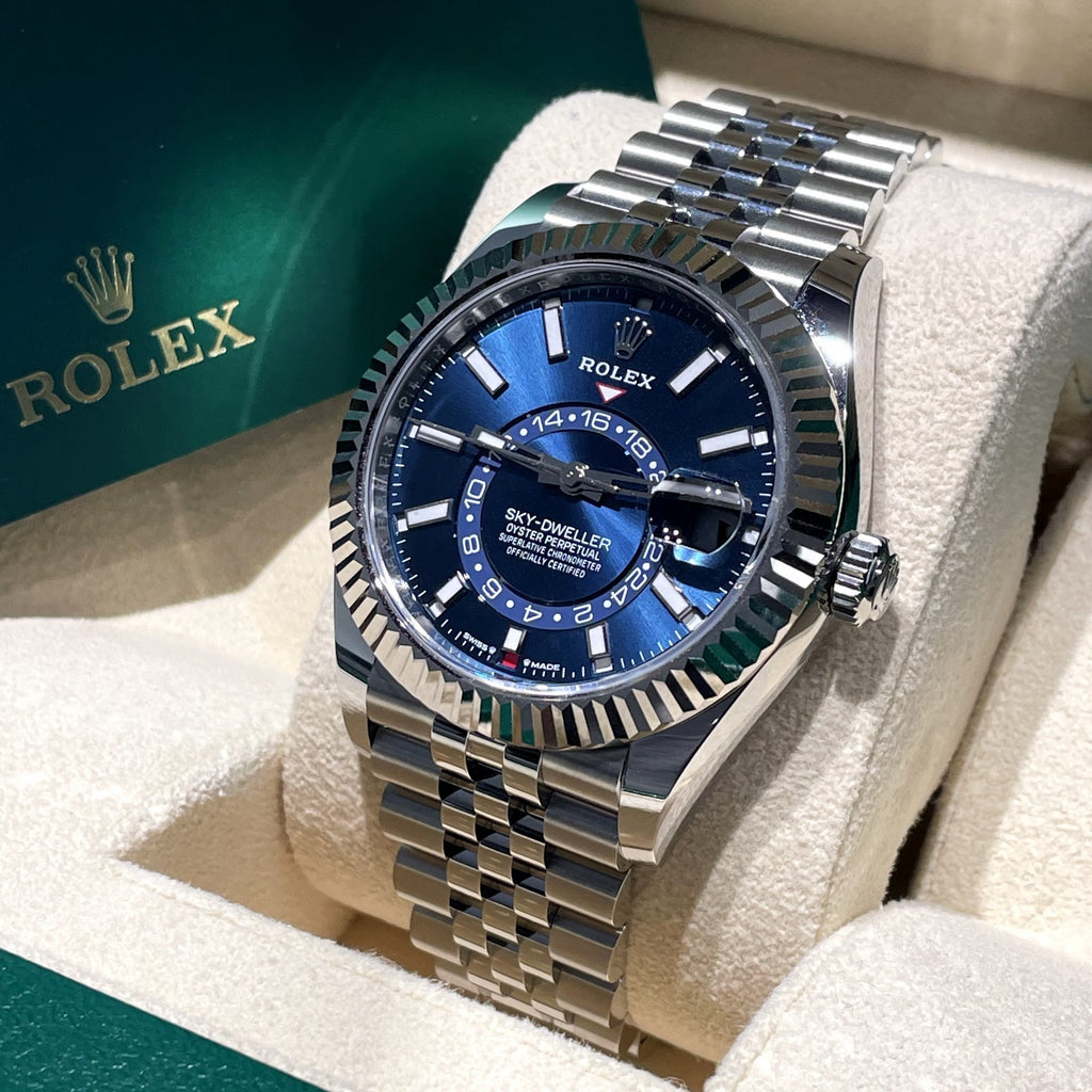 ROLEX SKY-DWELLER 42mm BLUE DIAL STAINLESS STEEL JUBILEE ref: 336934
