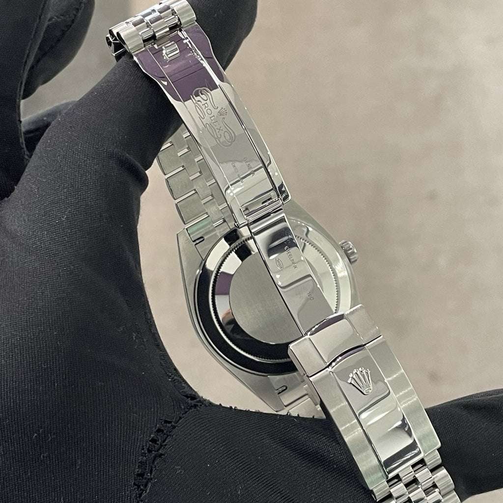 ROLEX DATEJUST 41mm BLUE DIAMOND DIAL STAINLESS JUBILEE FLUTED BEZEL ref: 126334