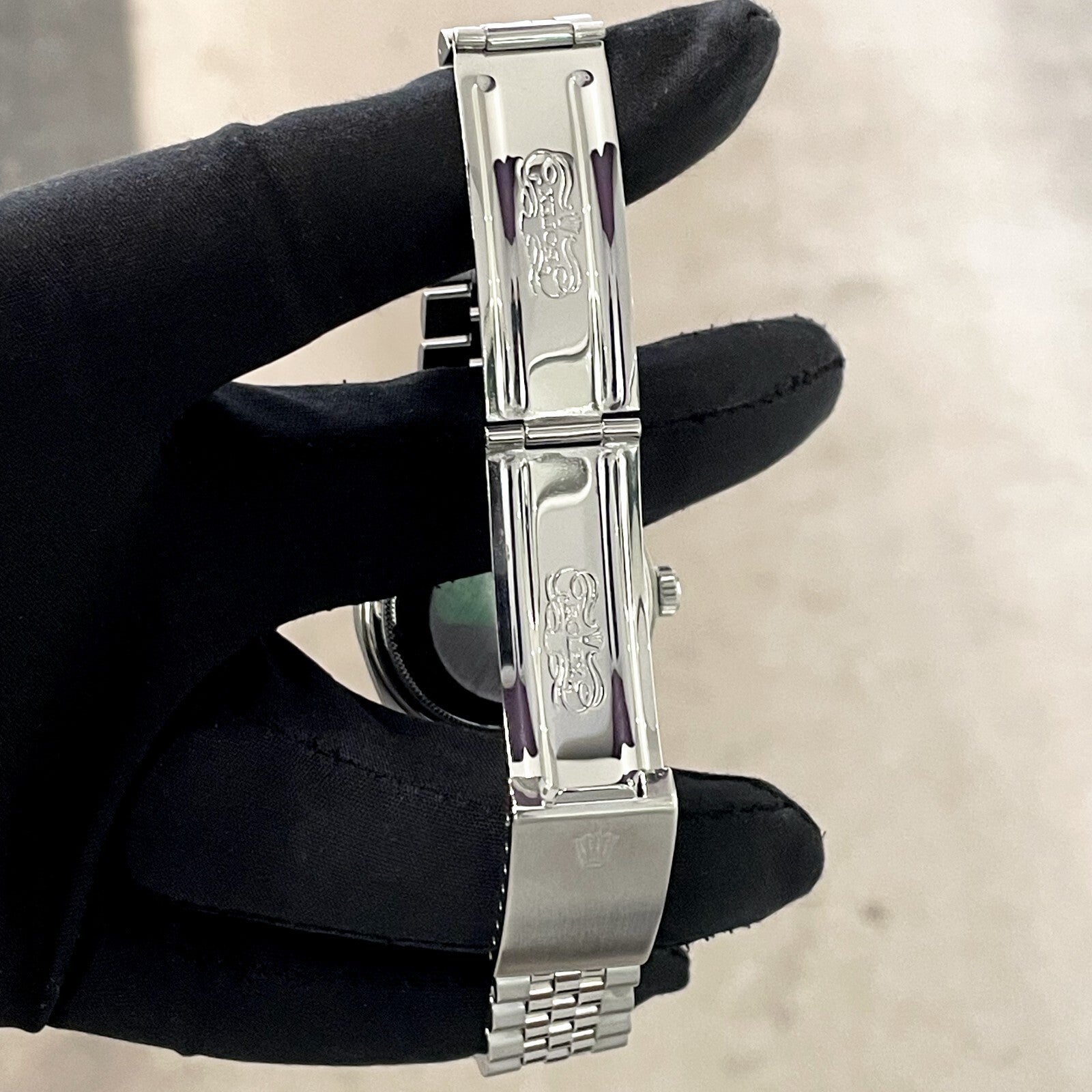 ROLEX DATEJUST 36 PINK DIAMOND DIAL STAINLESS JUBILEE DIAMOND BEZEL ref: 16014