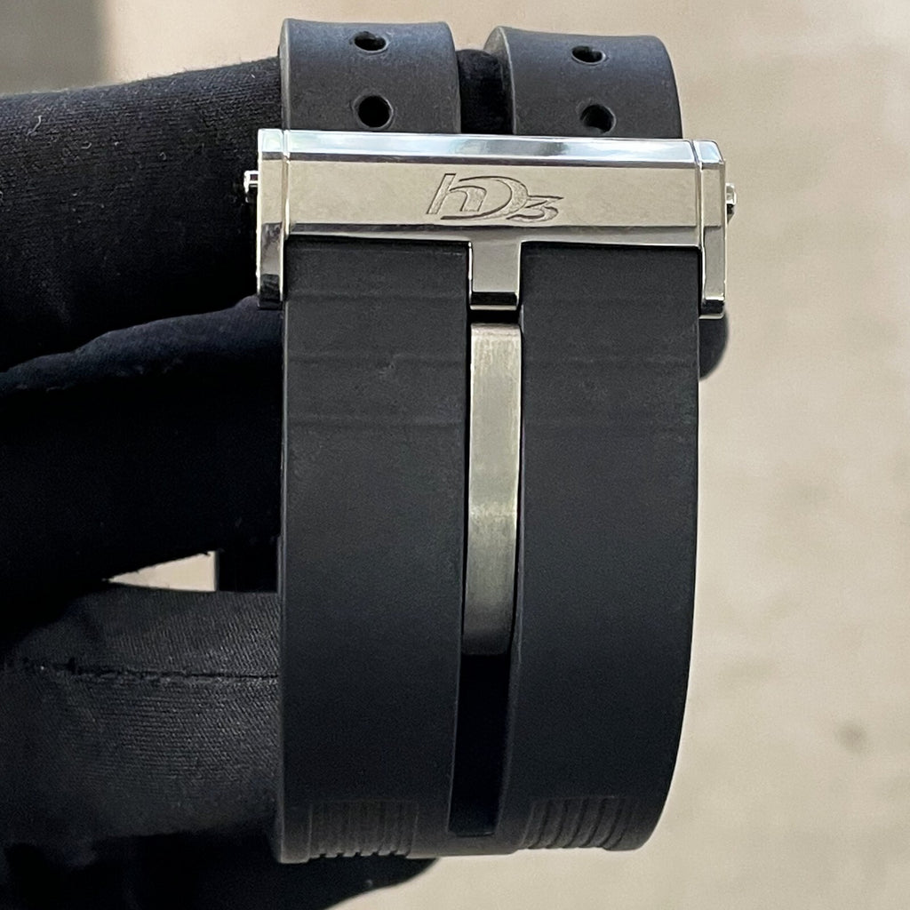 HD3 THREE MINDS 44mm TITANIUM PVD BLACK RUBBER ORANGE NUMBERS LIMITED TO 33 MADE