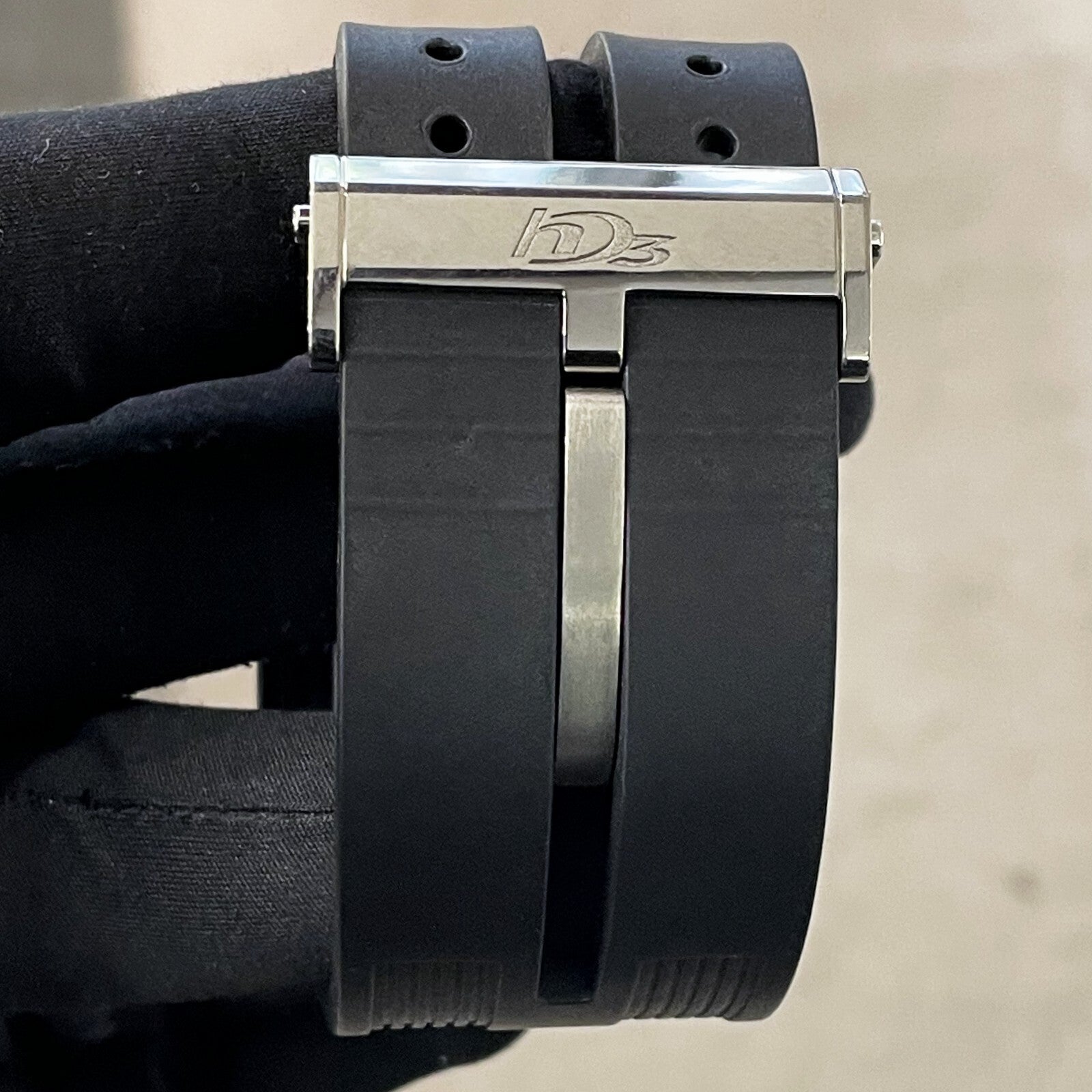 HD3 THREE MINDS 44mm TITANIUM PVD BLACK RUBBER ORANGE NUMBERS LIMITED TO 33 MADE