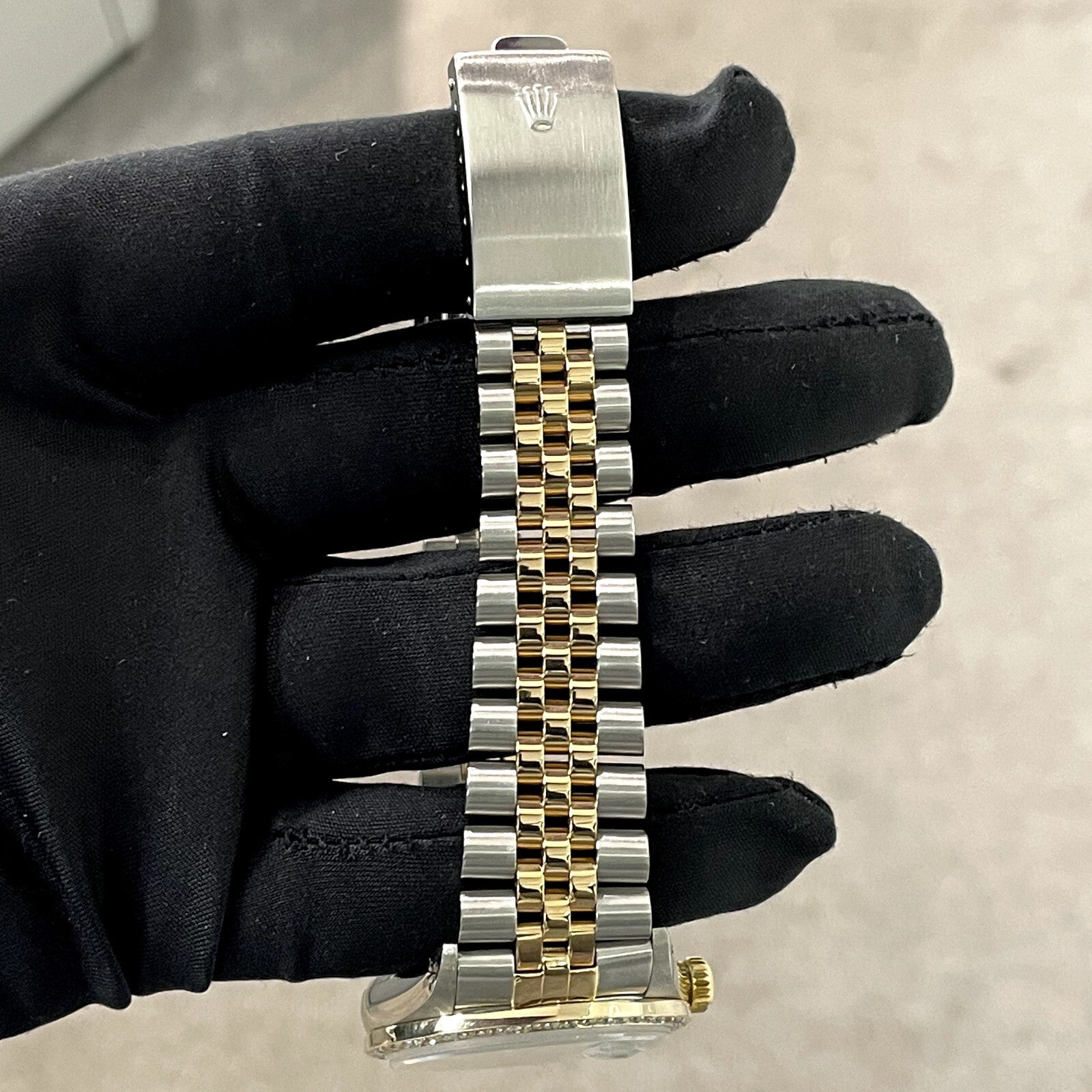 ROLEX DATEJUST 36 LIGHT BLUE DIAMOND DIAL 2TONE JUBILEE DIAMOND BEZEL ref: 16013