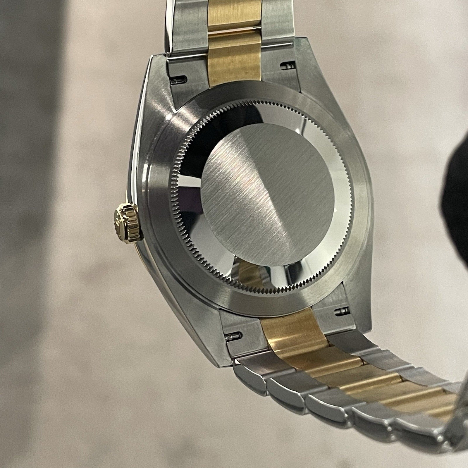 ROLEX DATEJUST 41mm BLACK DIAMOND DIAL YELLOW GOLD STAINLESS FLUTED ref: 126333