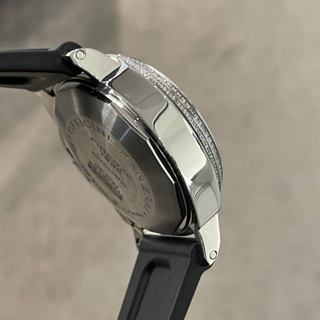 PANERAI LUMINOR POWER RESERVE 44mm BLACK DIAL DIAMOND BEZEL ref: PAM00090