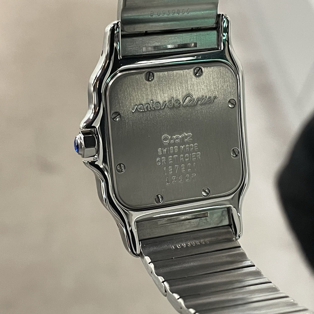 CARTIER SANTOS GALBEE LARGE YELLOW GOLD STAINLESS DIAMOND BEZEL ref: 187901