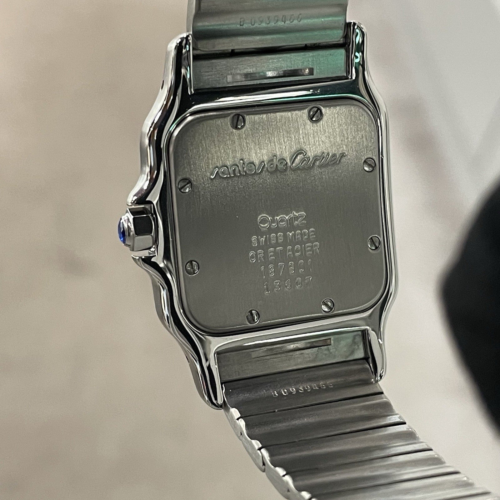 CARTIER SANTOS GALBEE LARGE YELLOW GOLD STAINLESS DIAMOND BEZEL ref: 187901