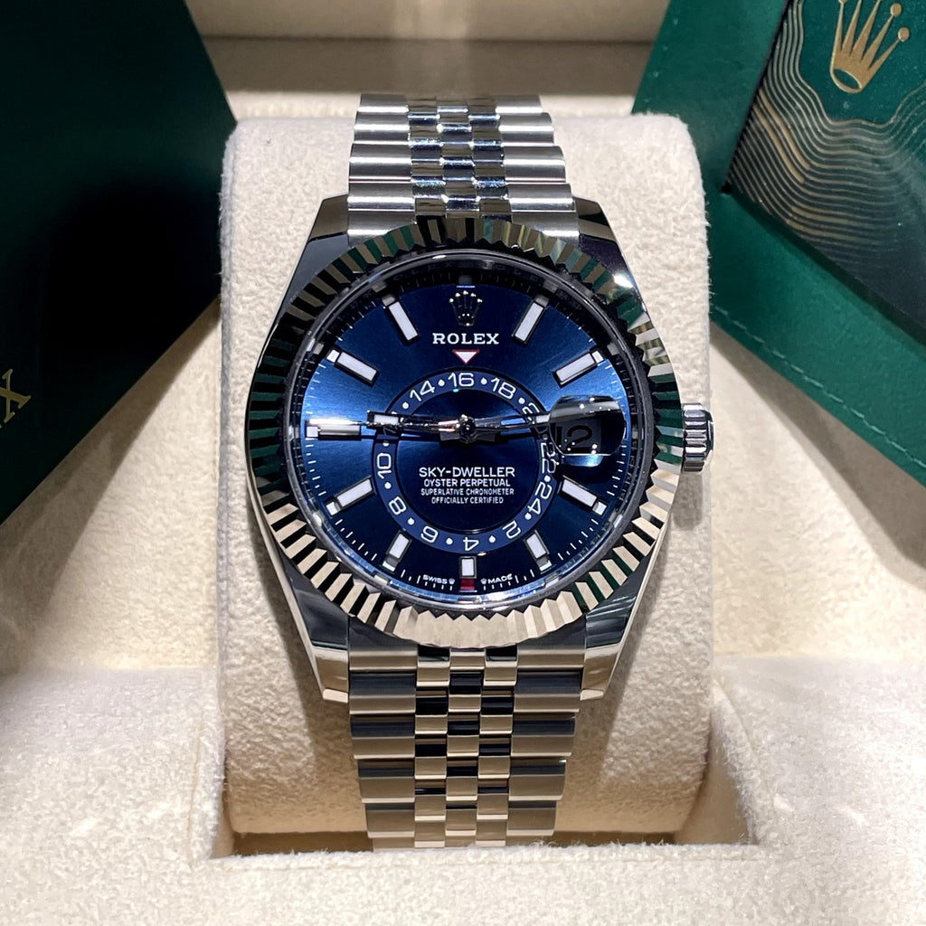 ROLEX SKY-DWELLER 42mm BLUE DIAL STAINLESS STEEL JUBILEE ref: 336934