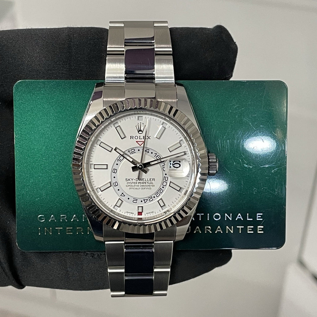 ROLEX SKY-DWELLER 42mm WHITE DIAL OYSTERSTEEL ref: 326934