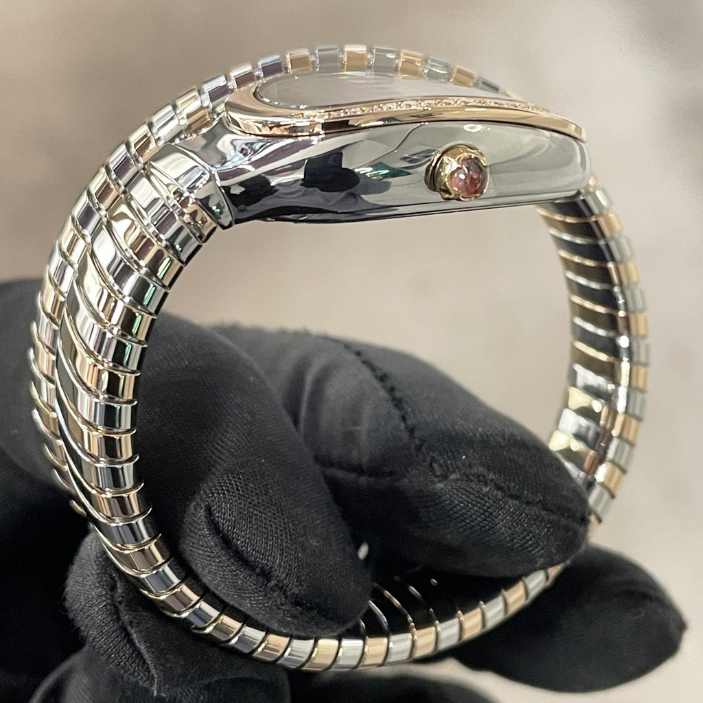 BVLGARI SERPENTI TUBOGAS 35mm GREEN DIAL FACTORY DIAMOND BEZEL ref: 102790