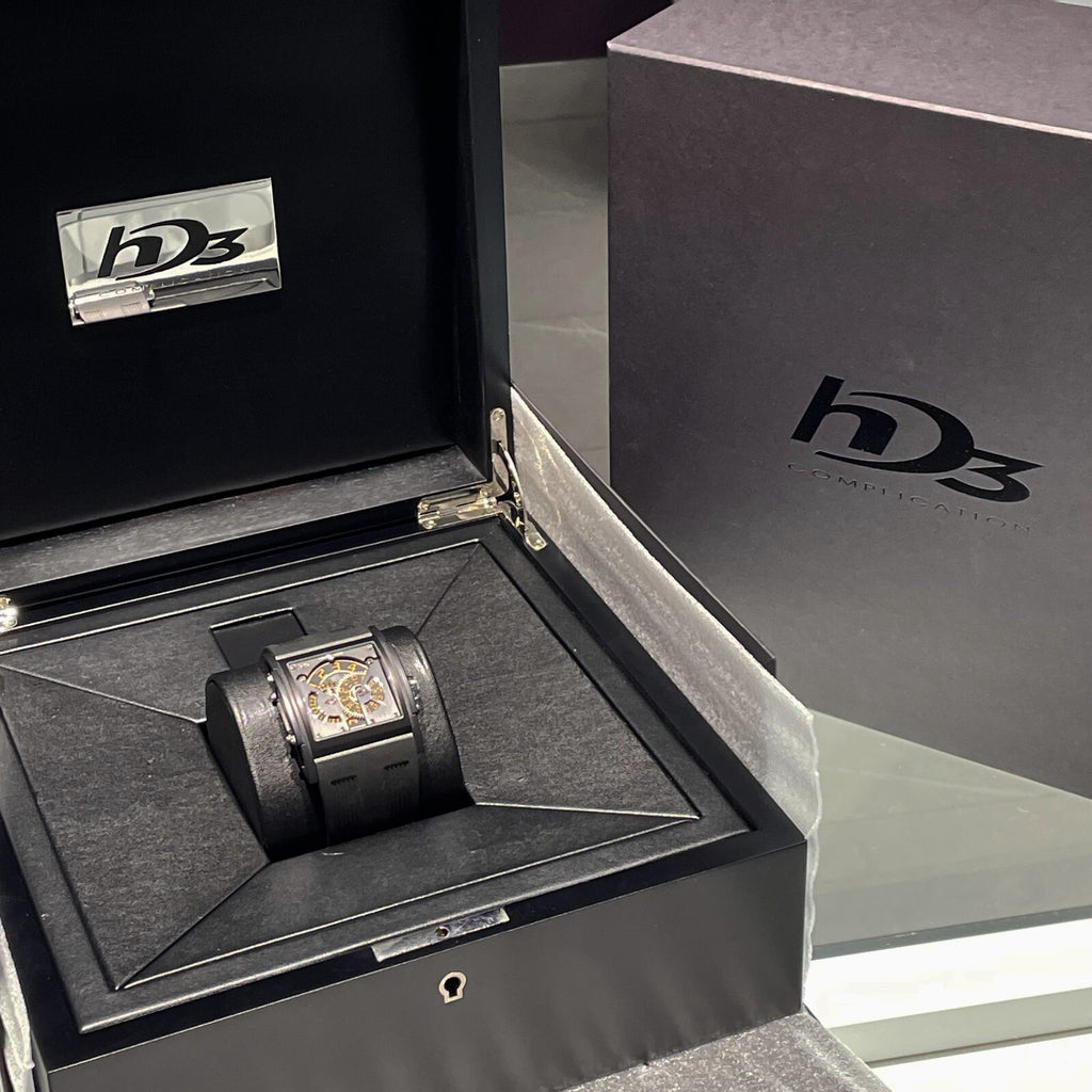 HD3 THREE MINDS 44mm TITANIUM PVD BLACK RUBBER ORANGE NUMBERS LIMITED TO 33 MADE
