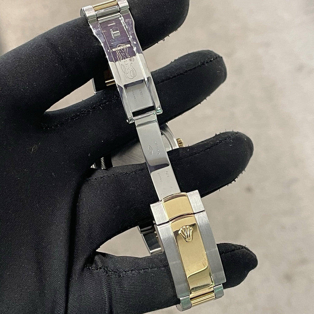 ROLEX DATEJUST 36 CHAMPAGNE ROMAN YELLOW GOLD OYSTERSTEEL FLUTED ref: 116233