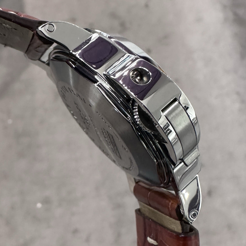 PANERAI LUMINOR GMT 44mm BLACK DIAL BROWN ALLIGATOR STAINLESS ref: PAM00088