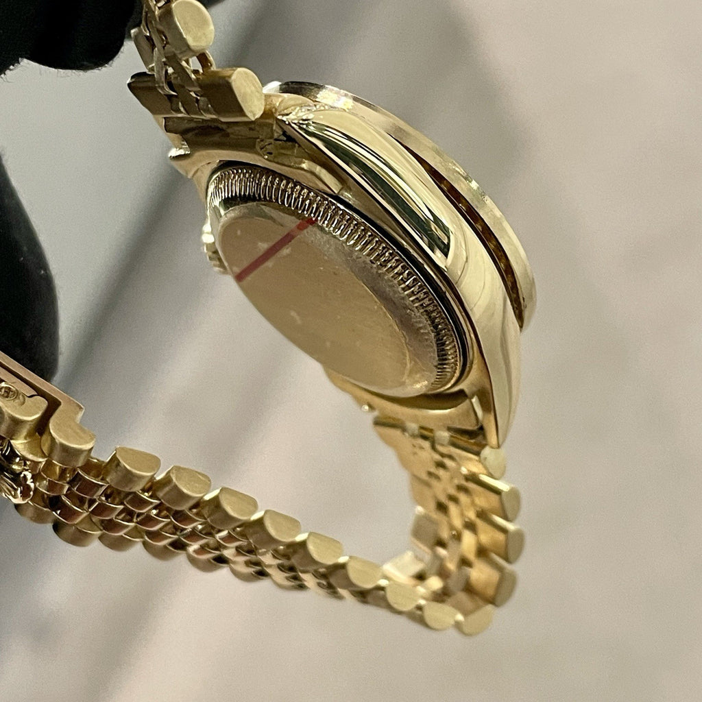 ROLEX DATEJUST 26mm YELLOW GOLD WHITE DIAMOND DIAL DIAMOND CASE ref: 69178