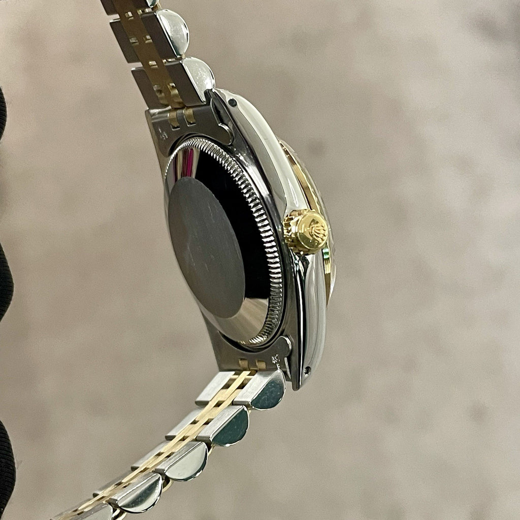 ROLEX DATEJUST 31mm FACTORY GREY JUBILEE DIAMOND DIAL 2-TONE FLUTED ref: 68273