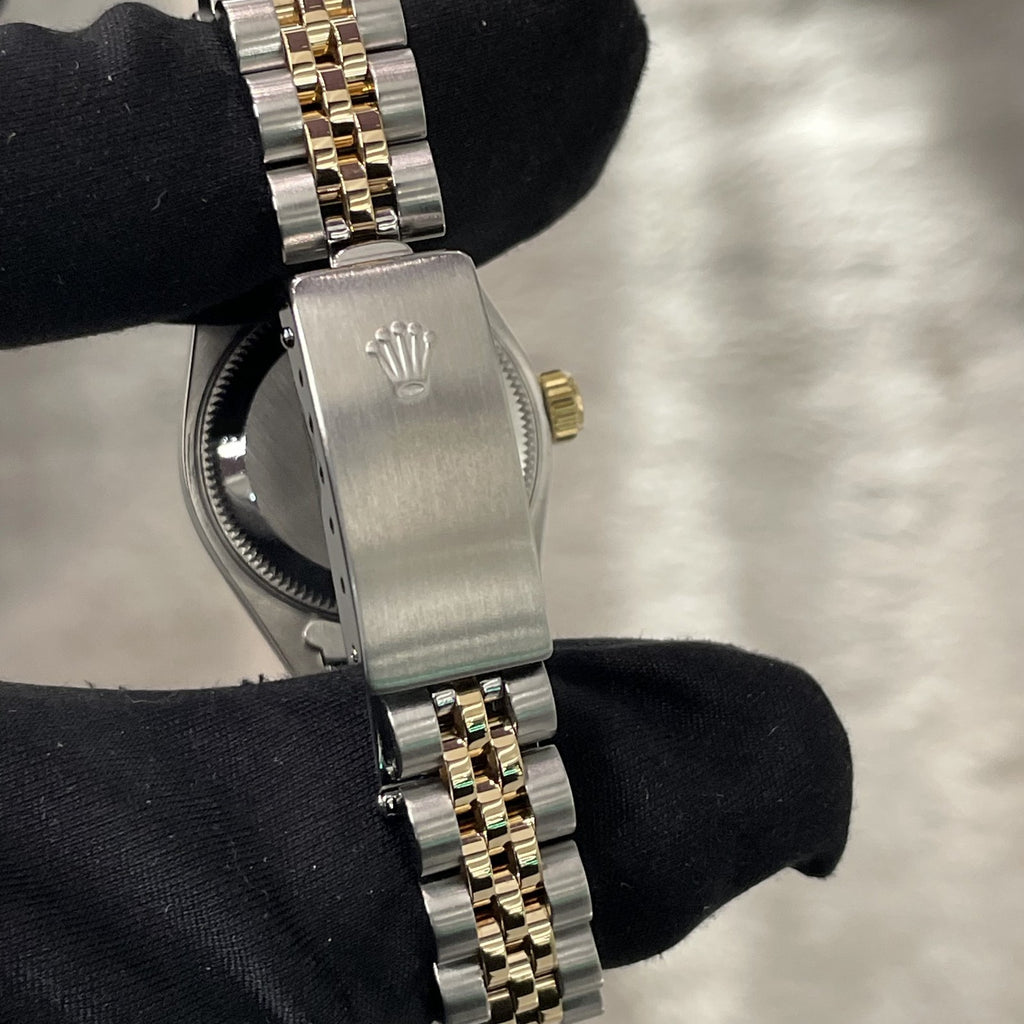 ROLEX LADY-DATEJUST 26mm PINK MOTHER OF PEARL DIAL FLUTED BEZEL ref: 69173