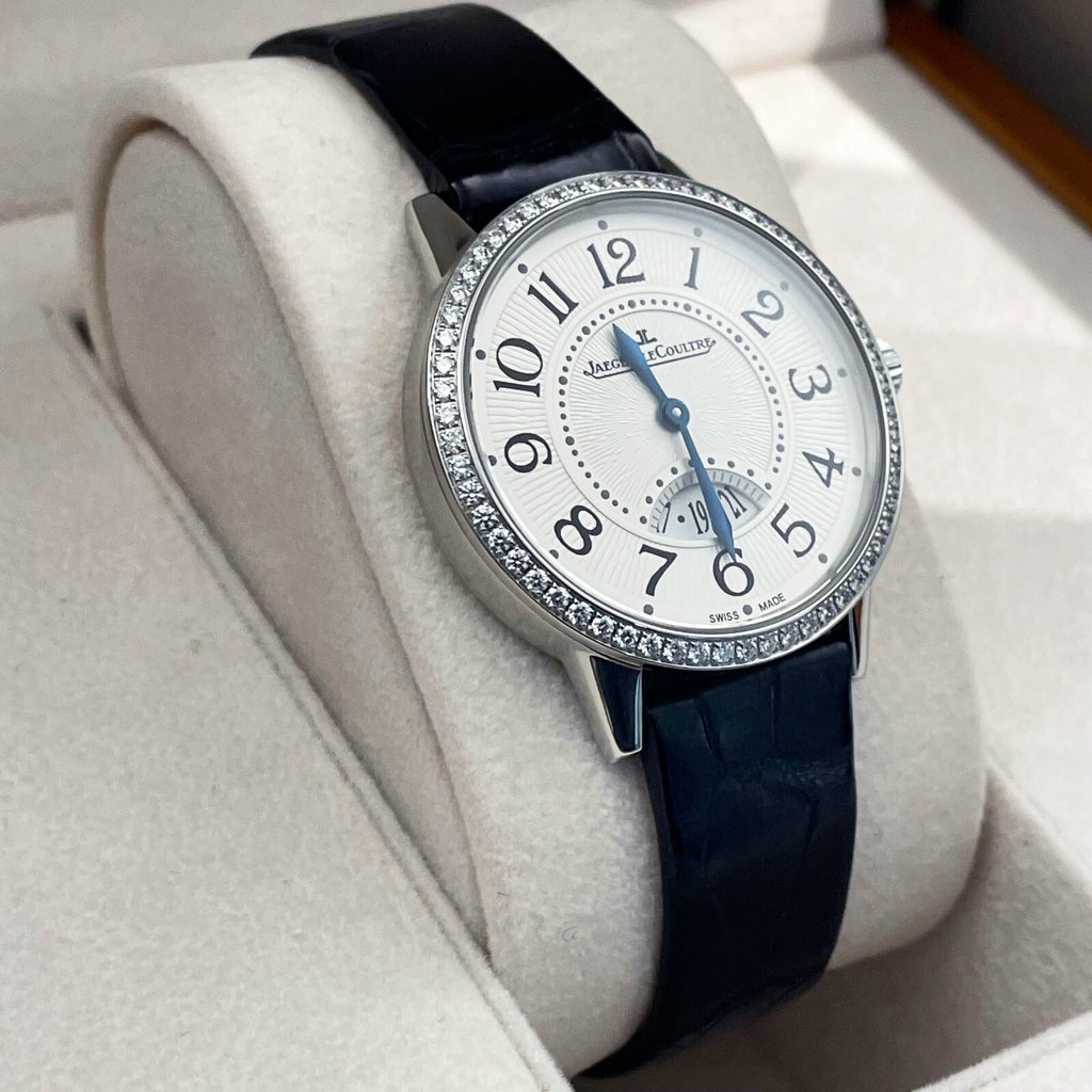 JAEGER-LeCOULTRE RENDEZ-VOUZ 34mm FACTORY DIAMONDS BLACK ALLIGATOR ref: Q3478422