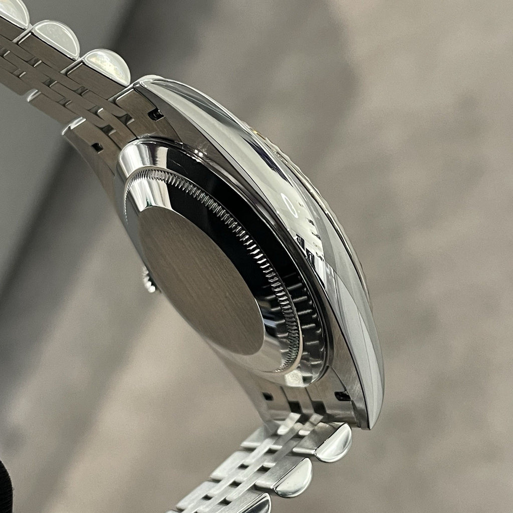 ROLEX DATEJUST 41mm BLUE DIAMOND DIAL STAINLESS JUBILEE FLUTED BEZEL ref: 126334