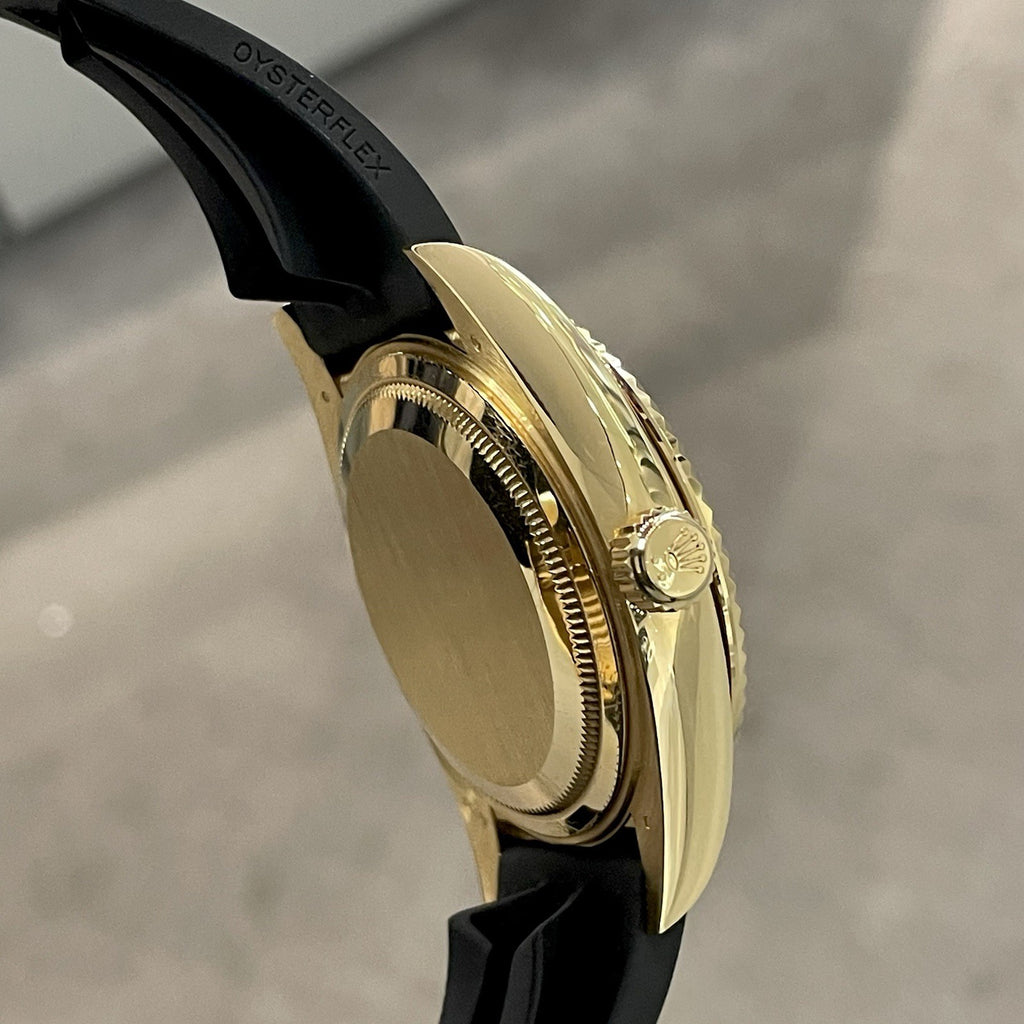 ROLEX SKY-DWELLER 42mm YELLOW GOLD BLACK DIAL OYSTERFLEX ref: 326238