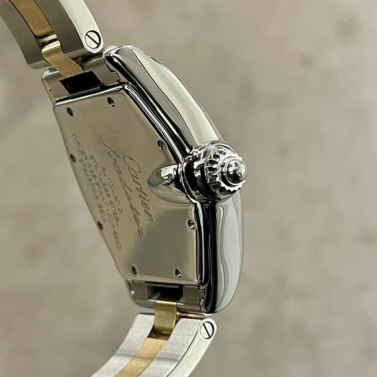 CARTIER ROADSTER LARGE BLACK ROULETTE DIAL YELLOW GOLD STAINLESS ref: W62031Y4