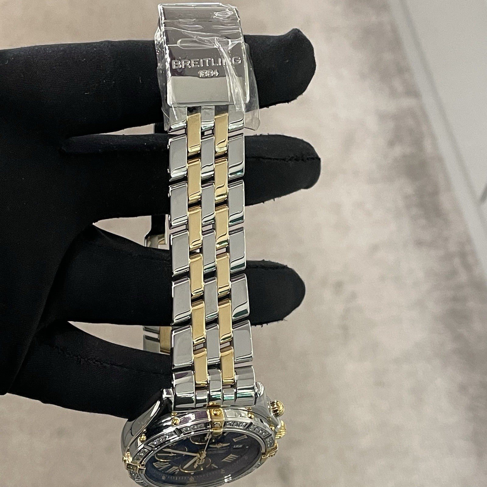 BREITLING CROOSWIND RACING CHRONO 43mm BLUE DIAL YELLOW GOLD STEEL Ref: B13355