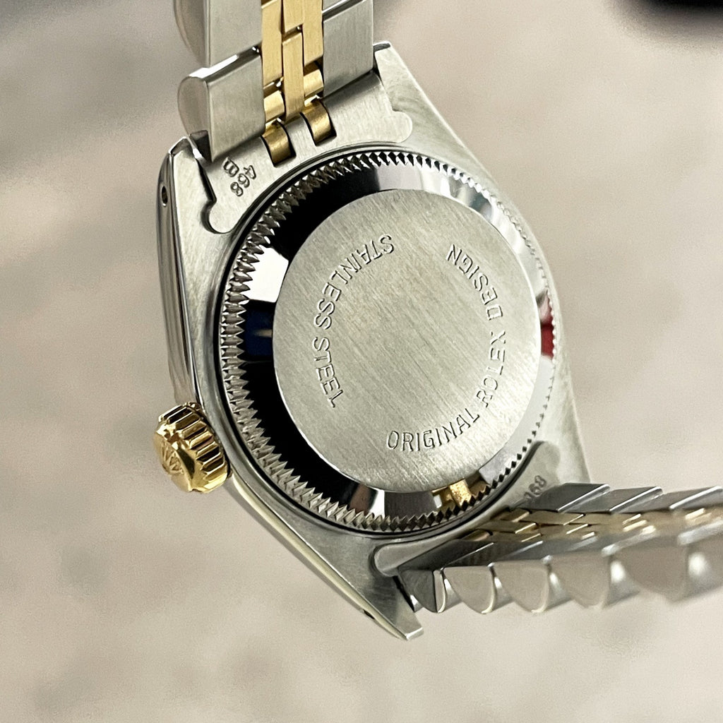 ROLEX LADY-DATEJUST 26mm MOTHER OF PEARL DIAL FLUTED BEZEL JUBILEE ref: 69173
