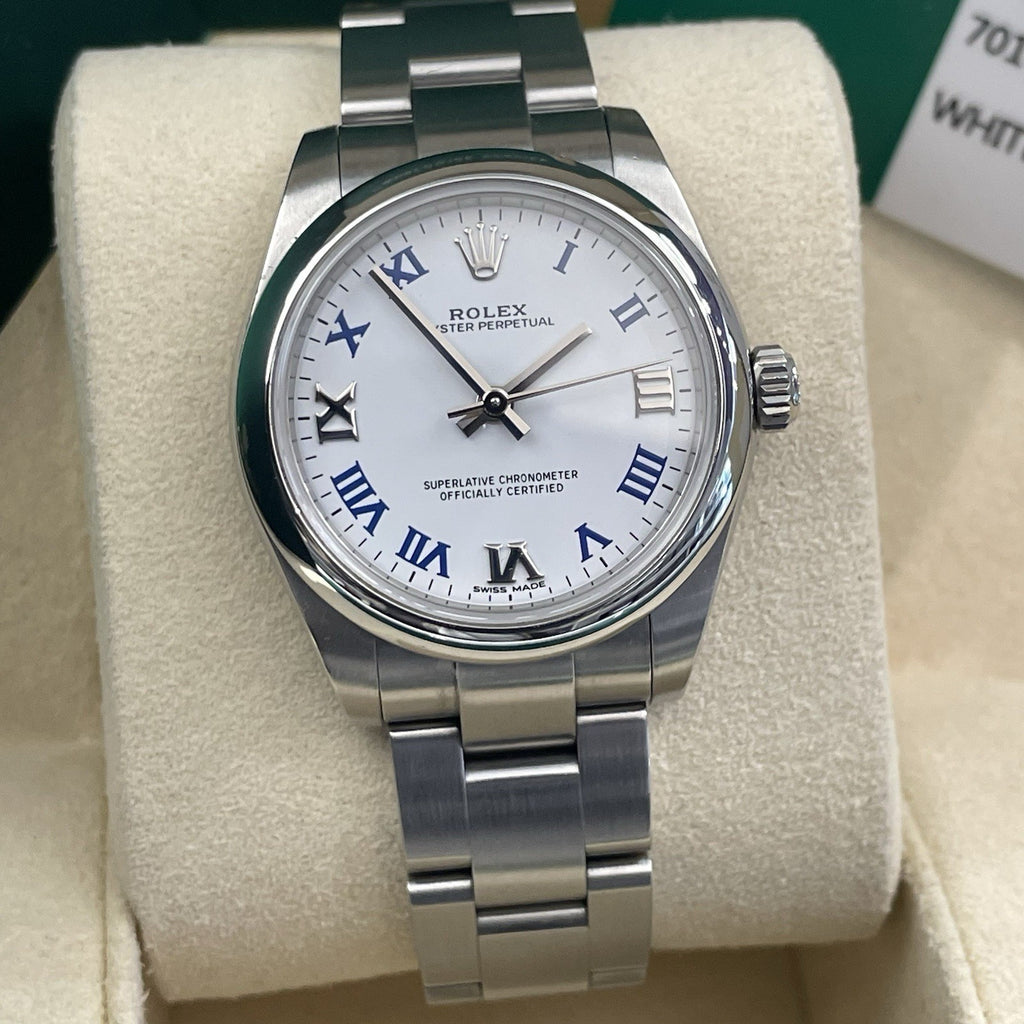 ROLEX OYSTER PERPETUAL 31mm WHITE ROMAN DIAL OYSTERSTEEL ref: 177200