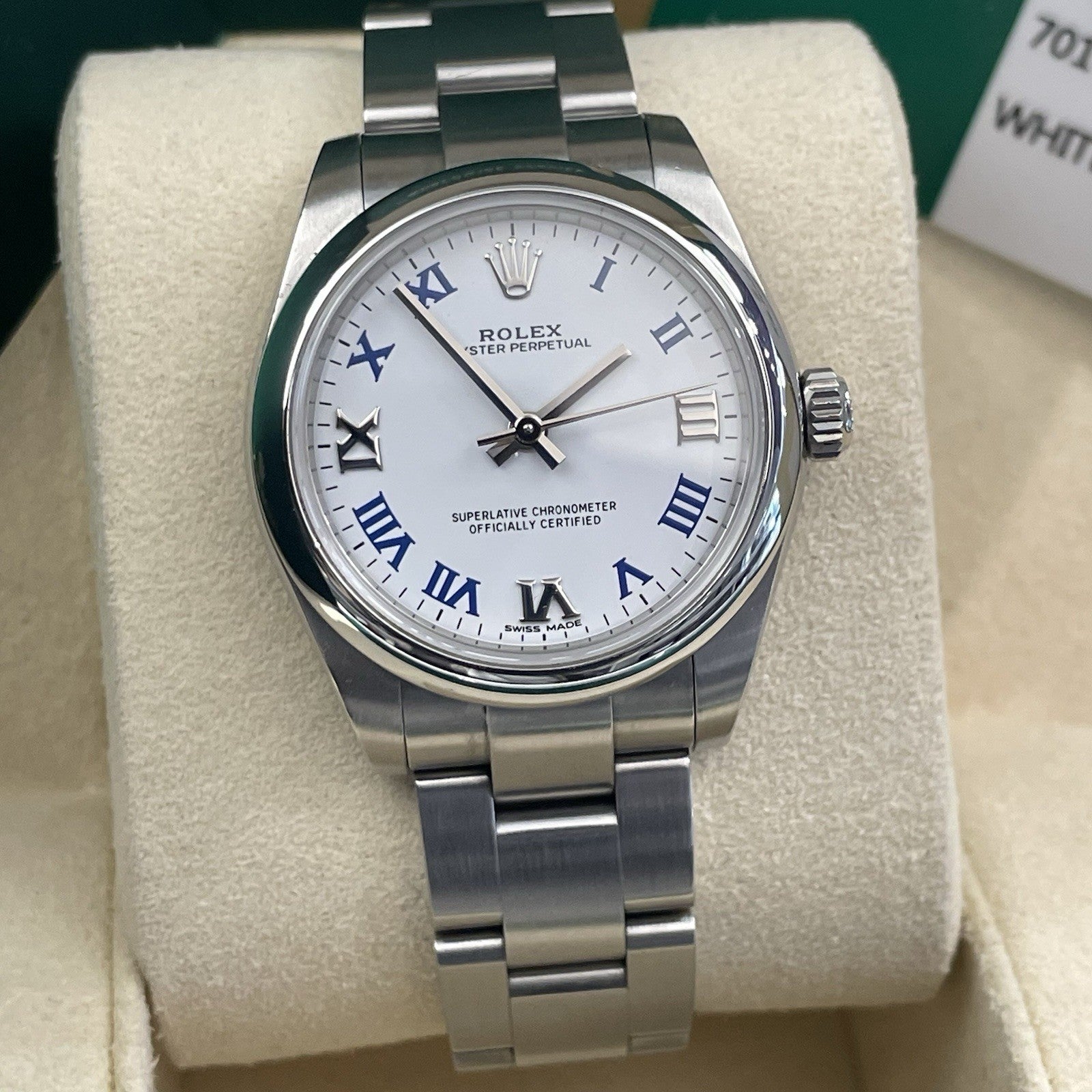 ROLEX OYSTER PERPETUAL 31mm WHITE ROMAN DIAL OYSTERSTEEL ref: 177200