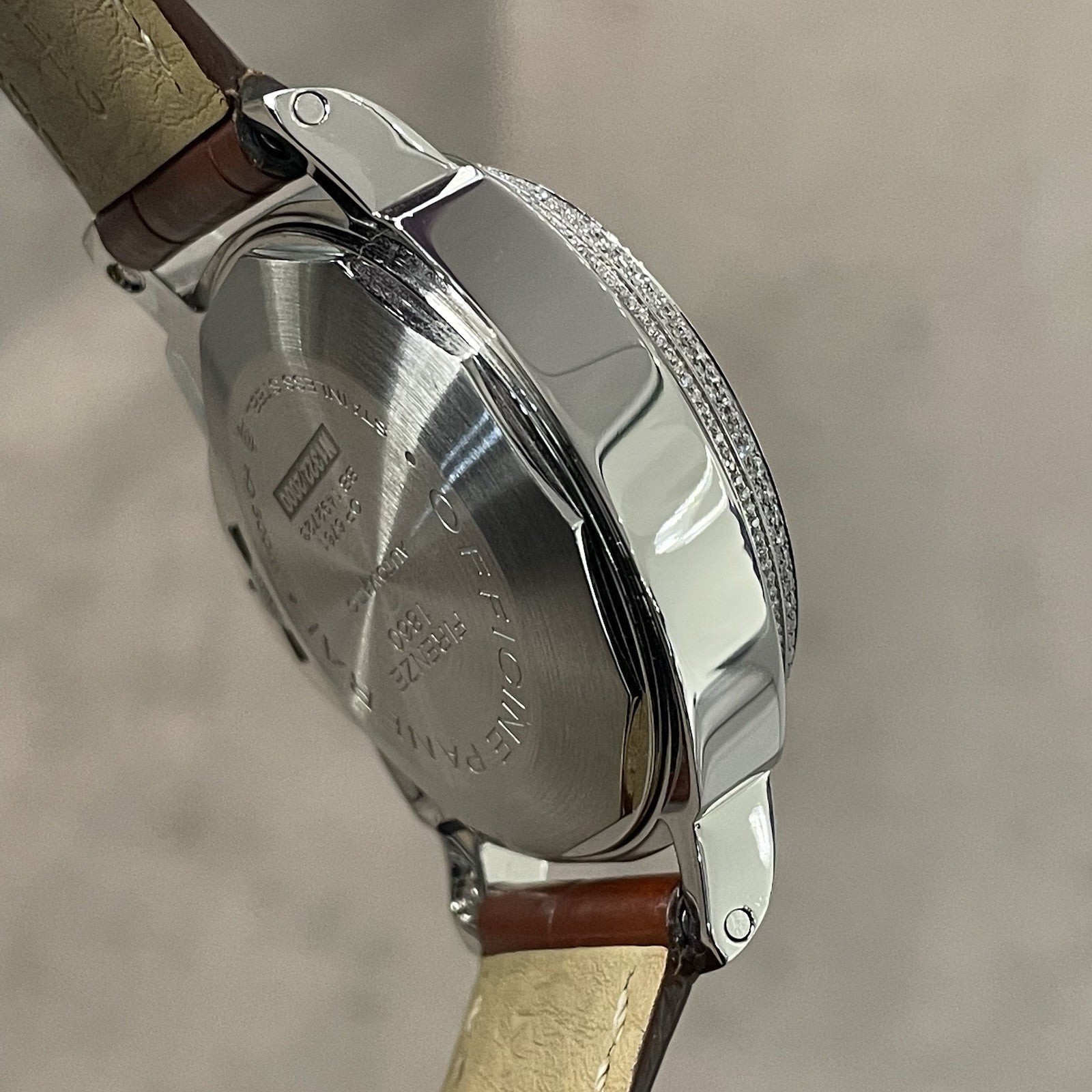 PANERAI LUMINOR GMT 44mm BLACK DIAL BROWN ALLIGATOR DIAMOND BEZEL ref: PAM00088