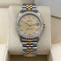 ROLEX DATEJUST 31mm GOLD DIAMOND DIAL TWO-TONE JUBILEE DIAMOND BEZEL ref: 68273