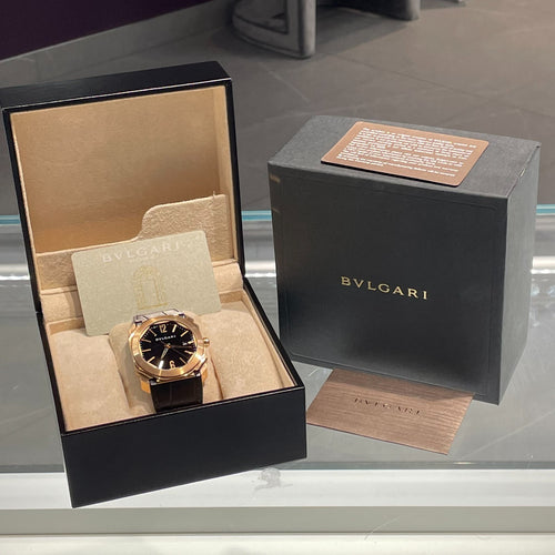 BVLGARI OCTO SOLOTEMPO 41mm ROSE GOLD BLACK DIAL ref: 101963