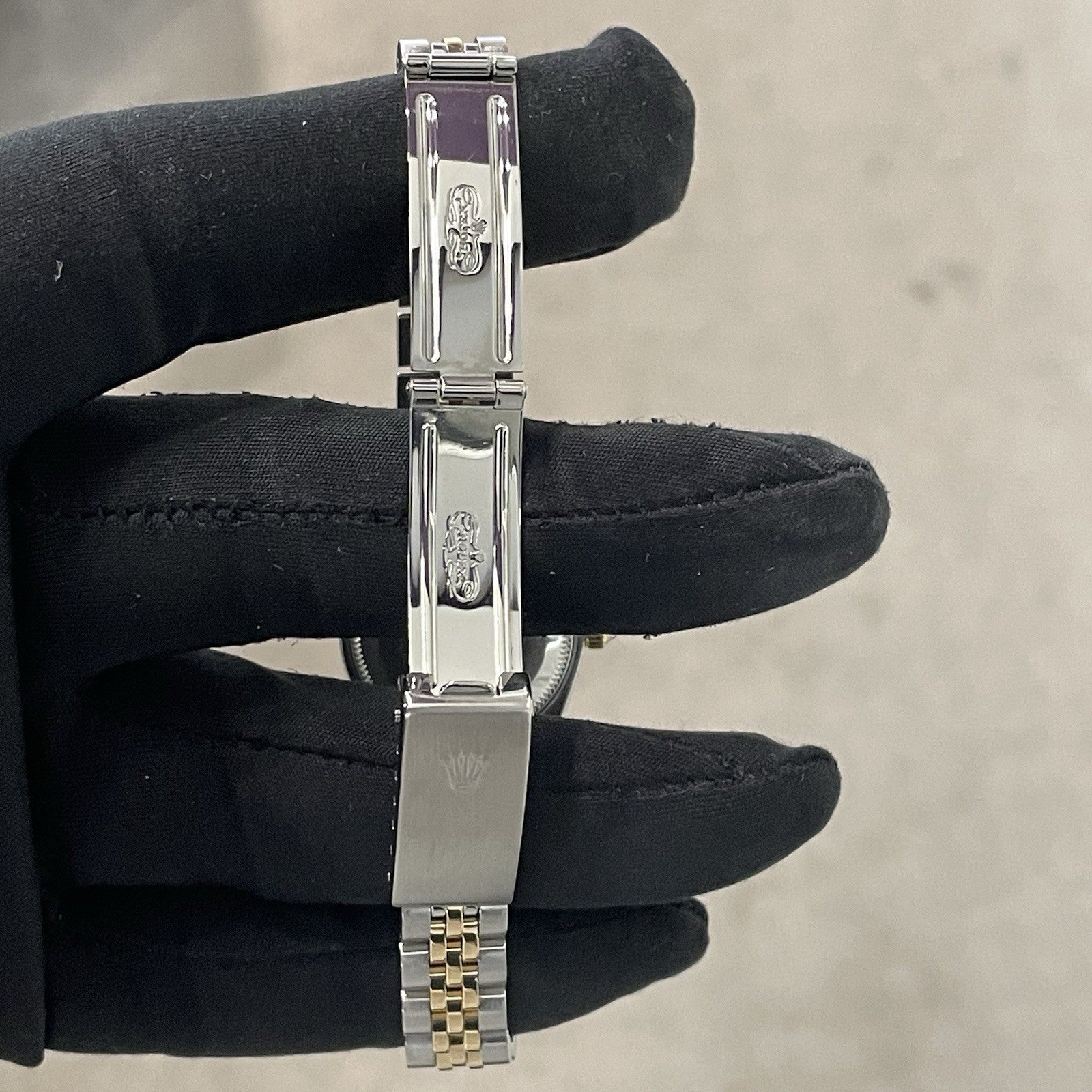 ROLEX LADY-DATEJUST 26mm WHITE ROMAN DIAL DIAMOND BEZEL JUBILEE 2TONE ref: 69173