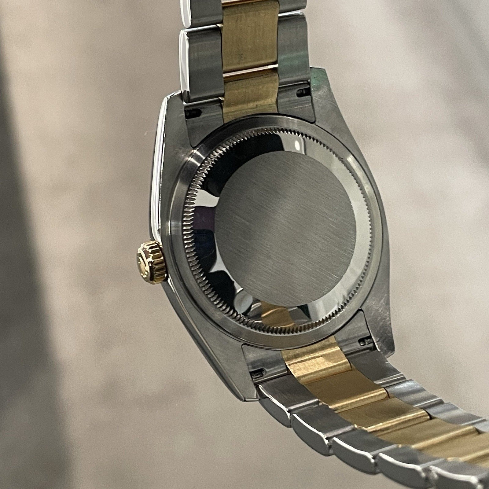 ROLEX DATEJUST 36 CHAMPAGNE ROMAN YELLOW GOLD OYSTERSTEEL FLUTED ref: 116233