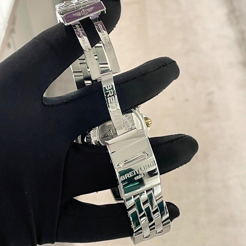 BREITLING CHRONOMAT EVOLUTION 44mm MOP DIAL YELLOW GOLD STAINLESS ref: B13356