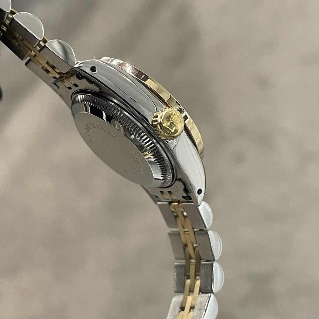 ROLEX LADY-DATEJUST 26mm WHITE ROMAN DIAL DIAMOND BEZEL JUBILEE ref: 69173