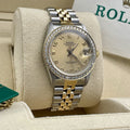 ROLEX DATEJUST 31mm GOLD ARABIC DIAL 2-TONE JUBILEE DIAMOND BEZEL ref: 68273