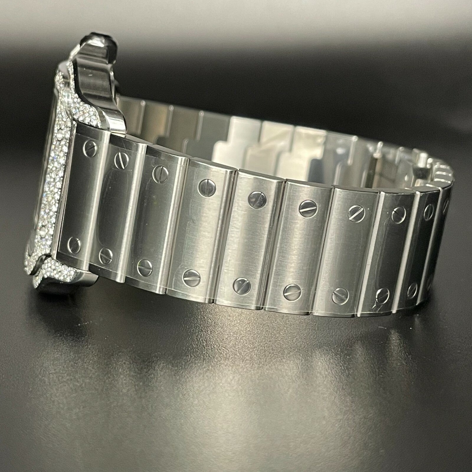 CARTIER SANTOS LARGE SKELETON ICED-OUT CASE ref: WHSA0015