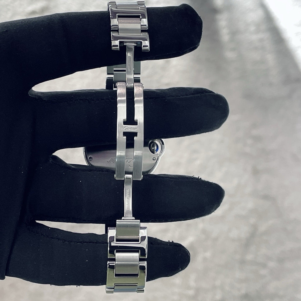 CARTIER BALLON BLEU 33mm SILVER DIAL DOUBLE ROW DIAMOND BEZEL ref: W6920071