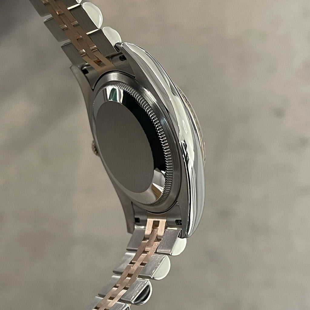 ROLEX DATEJUST 36mm WHITE DIAL ROSE GOLD STAINLESS JUBILEE ref: 116231