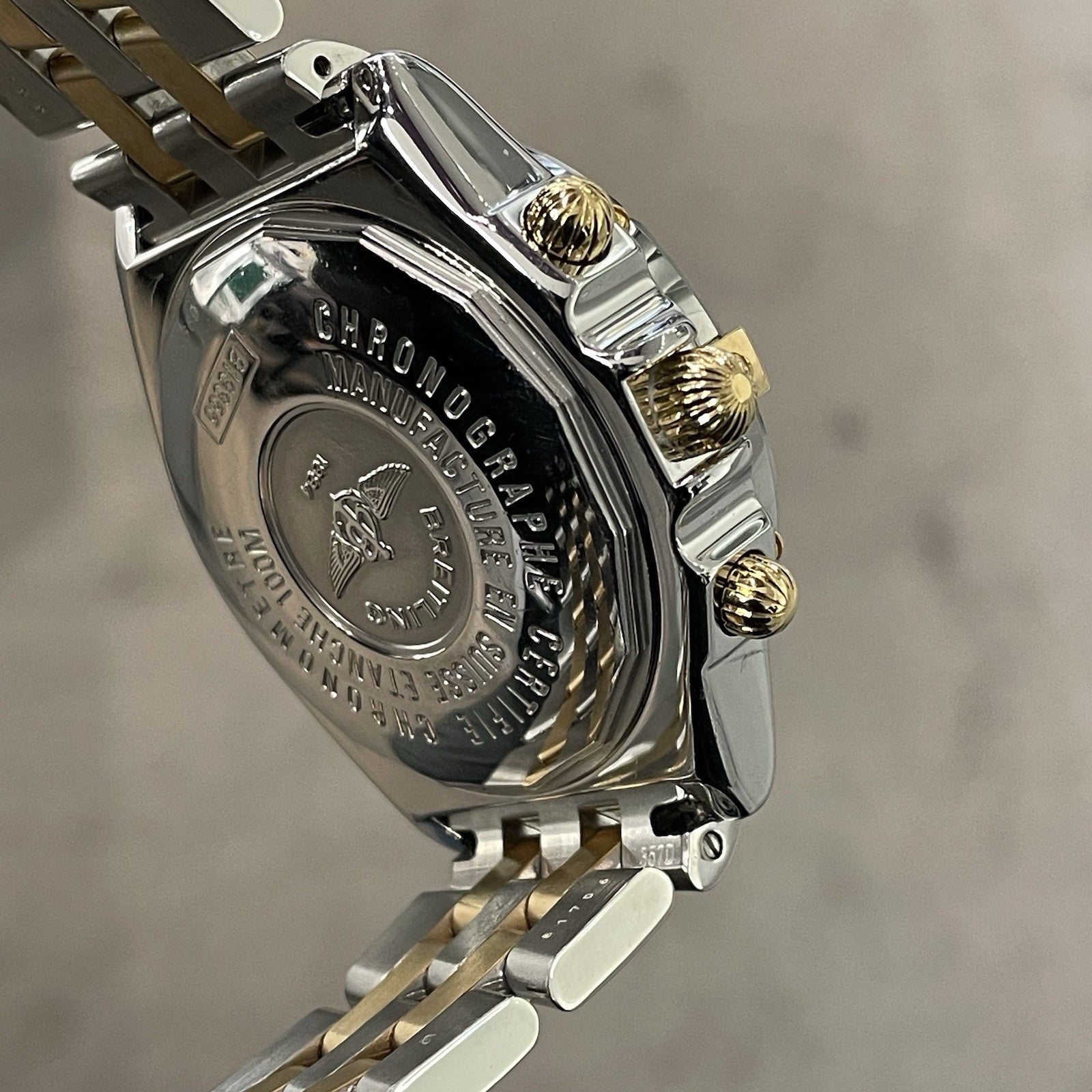 BREITLING CROOSWIND RACING CHRONO 43mm BLUE DIAL YELLOW GOLD STEEL Ref: B13355