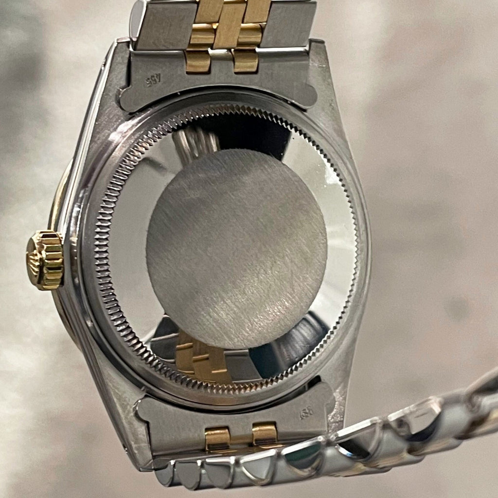 ROLEX DATEJUST 36mm TURQUOISE MOTHER OF PEARL JUBILEE DIAMOND BEZEL ref: 16013