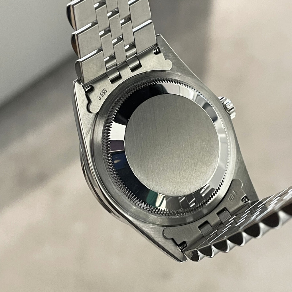 ROLEX DATEJUST 36 PINK DIAMOND DIAL STAINLESS JUBILEE DIAMOND BEZEL ref: 16014