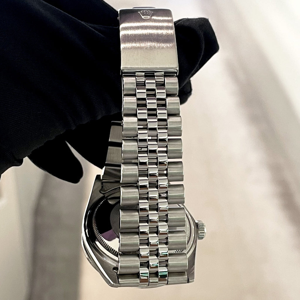 ROLEX DATEJUST 36 PINK DIAMOND DIAL STAINLESS JUBILEE DIAMOND BEZEL ref: 16014