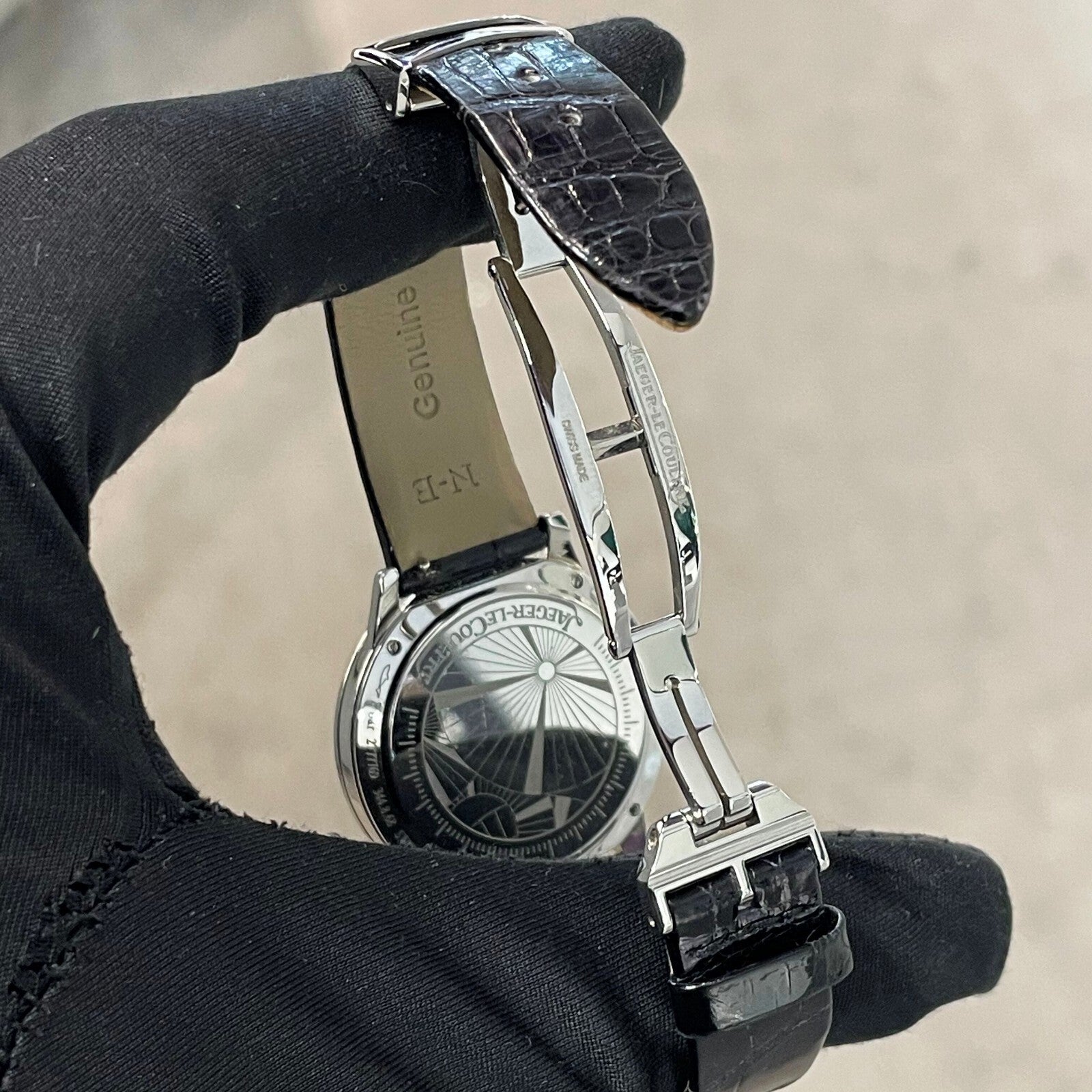 JAEGER-LeCOULTRE RENDEZ-VOUZ 34mm FACTORY DIAMONDS BLACK ALLIGATOR ref: Q3478422